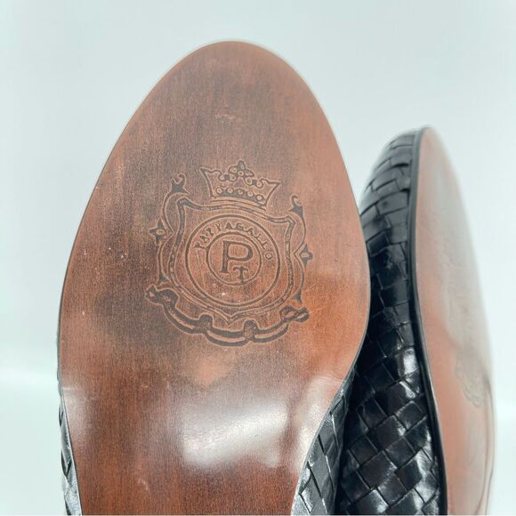 Vintage Pappagallo Women’s Black Woven Leather Tassel Fringe Loafers Size 6.5 - Picture 11 of 17